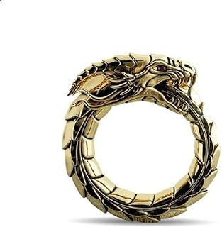 Vintage Norse Viking Dragon Head Ring - Men's Punk Animal Dragon Jewelry