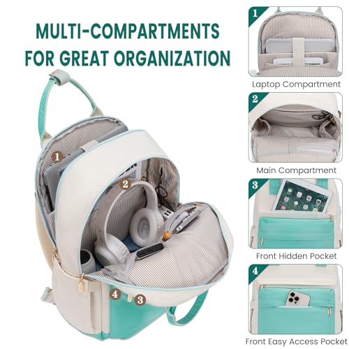 Image of LOVEVOOK Laptop Backpack for Women Girls, 15.6 Inch Waterproof Computer Backpack Student School Cute Bookbag Computer Bag