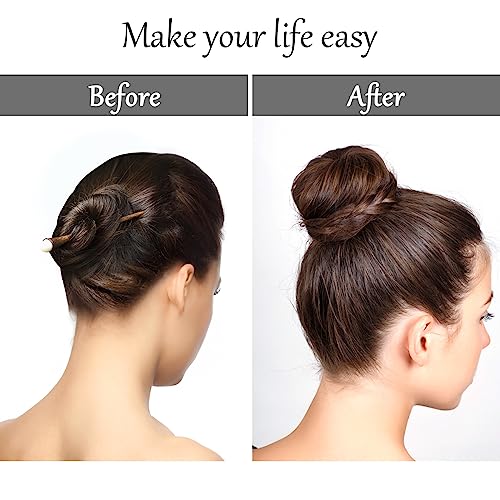 Hofason Hair Bun Maker Donut 12 Pcs, Medium Sock Bun Doughnuts For Ballet Style Buns, Long Hair Accessories Bulk Ring Shaper For Women And Girls thumb #3