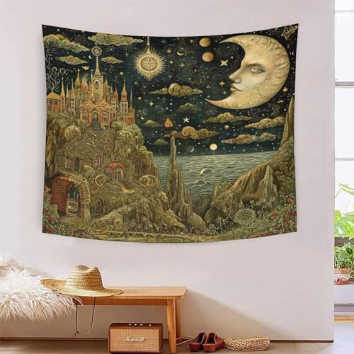 Tapiz de pared con vista nocturna 3D ideal para renovar el salón o habitación de 150x200 cm