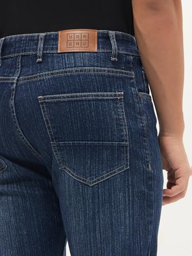 Image of Urbano Fashion Men's Straight Fit Washed Denim Jeans Stretchable