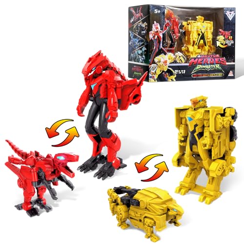 QUANTUM HEROES DINOSTER Quick Switching Dinobot 2 Pack - Raptorbot & Ankylobot
