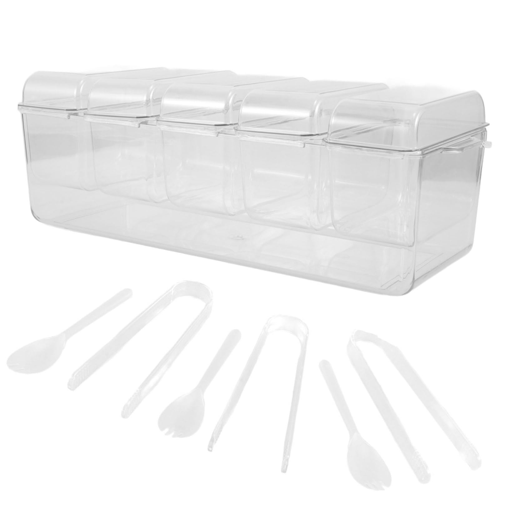 Servidor de condimentos fríos PRETYZOOM con utensilios, ideal para mesas de buffet y barbacoas