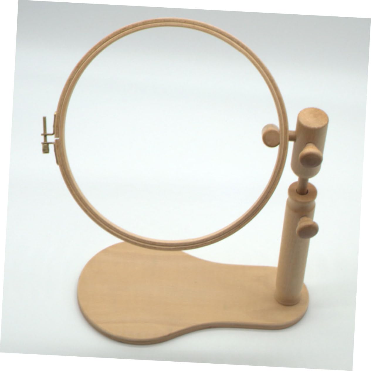 NUOBESTY Bastidor de Bordado de Madera de Haya Ajustable y Giratorio | 1 Juego, 24cm, Soporte, Rotación 360° para Acceso Trasero, Adecuado para Niños y Bordado DIY