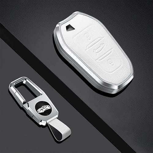 Miniatura 3 de SANRILY Marco de aleación de aluminio y funda de cuero genuino para Peugeot 508 Citroen C3 C5 Aircross C4 DS 5 3 protector completo sin llave