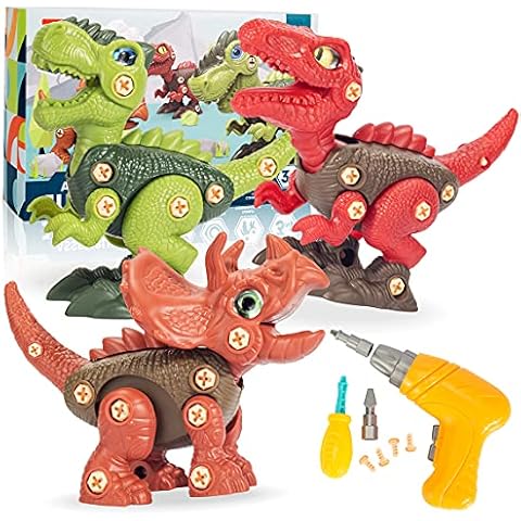 JRD&BS WINL DIY Dinosaurs Toys for Kid Creator Mighty Dinosaurs Build Toy Take Apart Dinosaur Toys for 3 4 5 6 7 Yr Old Kids,Education Toys for Kids Ages 4-9 Best Gift for Kids Birthday Gift-JRD08RED Cover