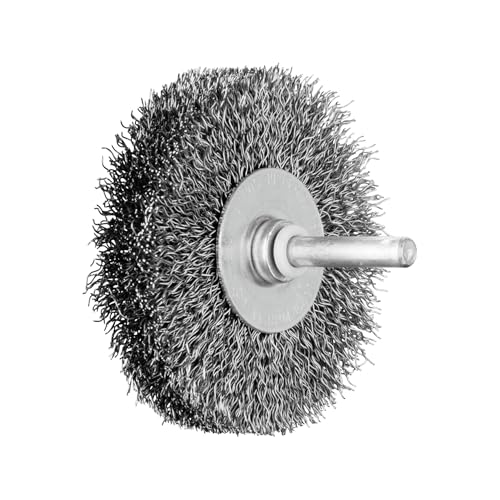 Image of PFERD Round Brush Untwisted RBU | Diameter 70 x 15 mm Shaft Diameter 6 mm Steel Wire Diameter 0.30 | 43198004 - for Straight Sanders, Drills, Bending Shafts