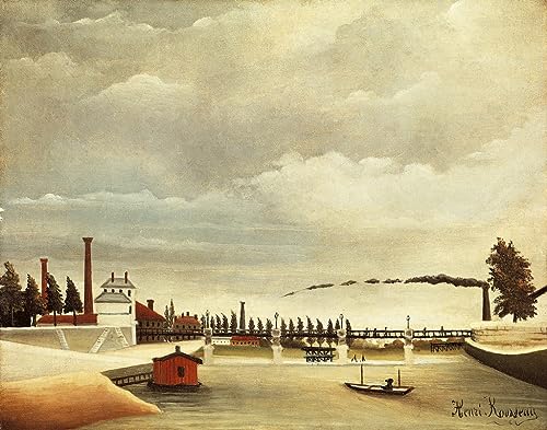 Impresión abstracta Orillas del Sena de Henri Rousseau sobre lienzo SERENDIPITP de 60x90cm
