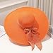 Lounce Vintage Sunshade Hat - Solid Straw, Pre-Tied Knot, Round Wide Brim, Roll Up, Beach Travel Outdoor, Lightweight Fashion, Orange, One Size