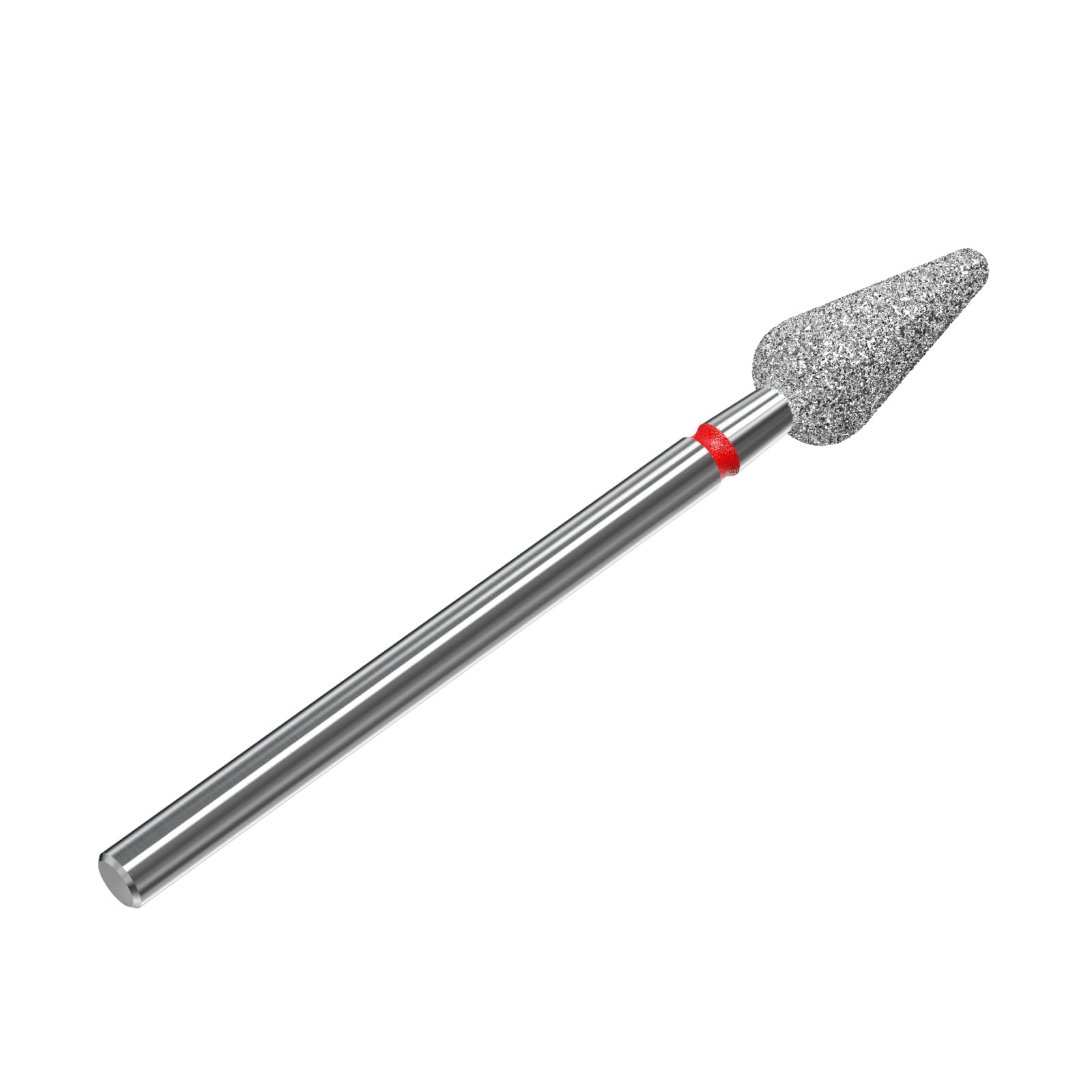 STALEKS PRO Expert - Punta diamantata per trapano per unghie, a pera arrotondata, rossa, testa da 5 mm/12 mm WP), morbida abrasività per cuticole, pareti laterali, pulizia epidermide e hardware