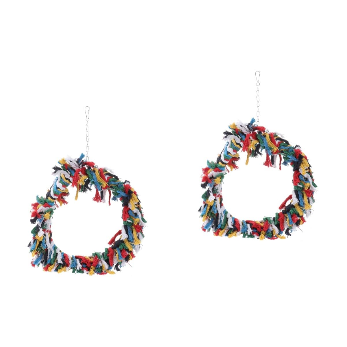 BESPORTBLE 2piezas Juguete De Columpio para Aves De Algodón Anillo para Aves Juguete Colorido para Periquitos y Cacatúas para Entretenimiento Cuidado Salud Pájaros Aleatorios