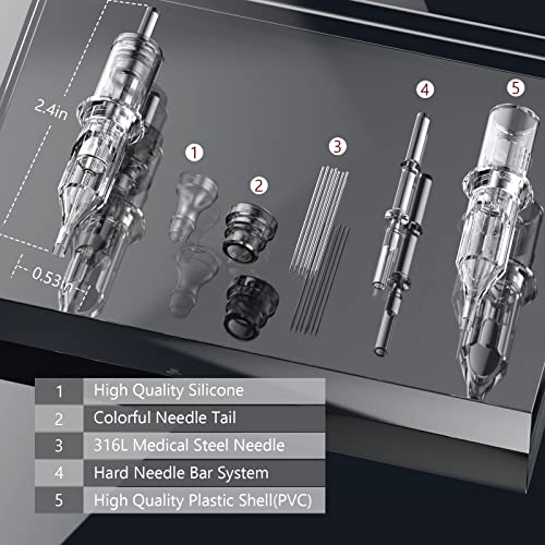 Image of Wormhole Tattoo Cartridge Needles 50pcs Assorted Tattoo Needle Cartridges Mixed 3RL 7RL 7RS 9RM 9M1 Round Liner Shader Magnum Round Magnum Disposable Tattoo Needles Cartridge for Tattoo Artist