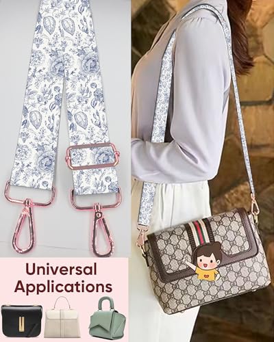 Image of Purse Strap Replacement Crossbody, 1.5 inch Rose-Golden Buckle Wide Shoulder Strap Adjustable, Cute Handbag