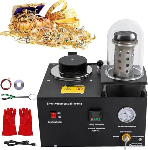 Cast Vacuum and Melting Machine Digital Display High Temperature Refining Precious Metal Jewelry Casting Tool 1/2HP