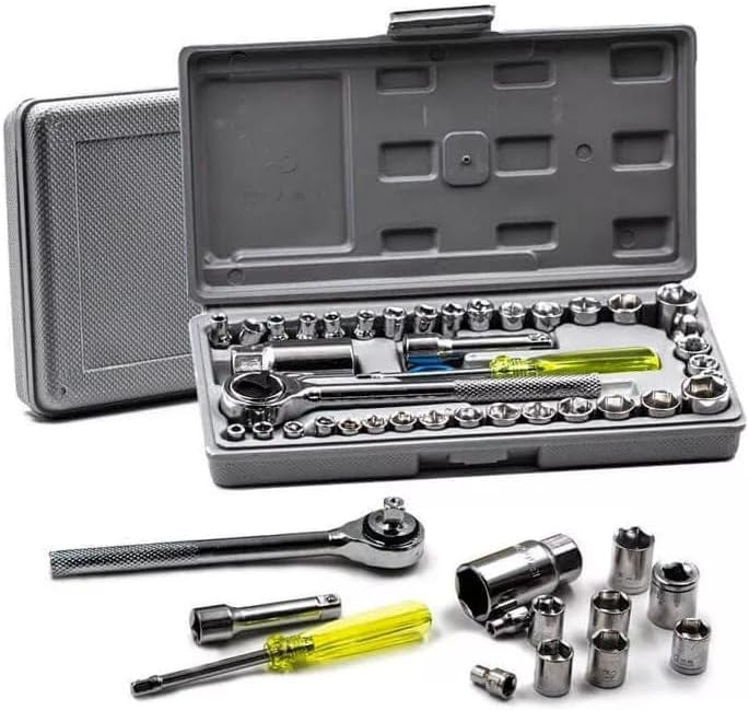 Kit de Ferramentas com 40 Peças, Jogo de Soquetes com Maleta, Cha...