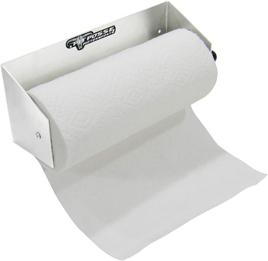 Pit Posse 573 Paper Towel Holder Dispenser Aluminum Enclosed Trailer Shop Garage Storage Organizer-Made in USA- 5 Year Warranty- Toy Hauler, 5th Wheel, RV, Snowmobile