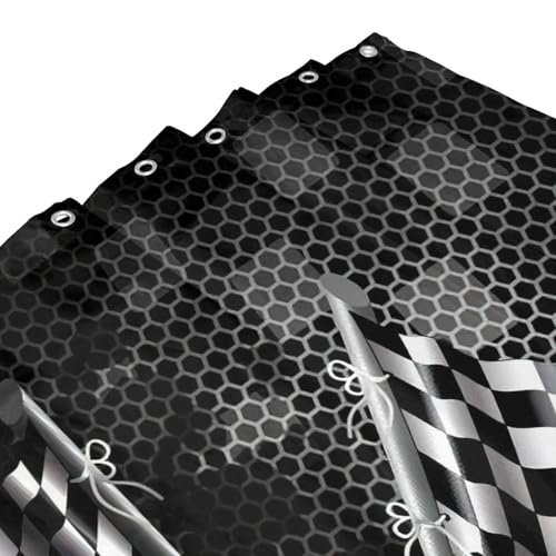 Rideau de douche imprimé drapeau carreaux accessoires salle de bain