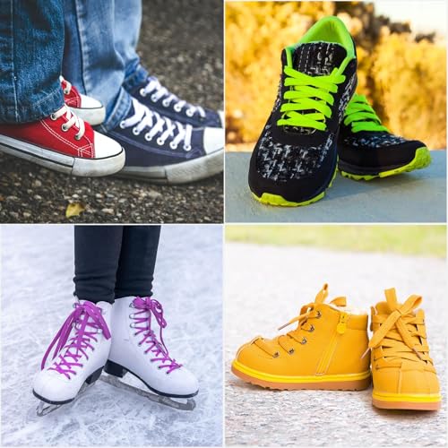 Auihiay 24 Pairs Flat Colored Shoelaces Shoestrings for Sneakers Skate Shoes Sport Shoes Boots4