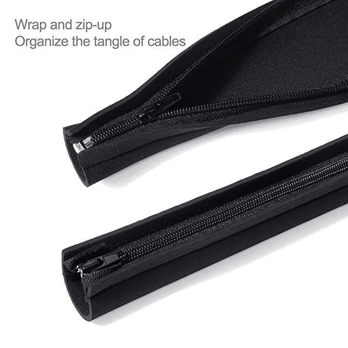 JOTO Cable Management Sleeve 19-20 inch Flexible Cable Sleeve Wrap Cover Organizer, 2 Piece 2