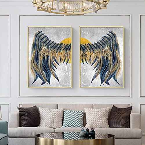 Affiche d'art moderne ailes peinture murale salon grand format 60x90cm