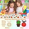 Worgree 48 Pcs DIY Wooden Magnets, Wooden Art Craft Supplies Painting Kit for Kids Ages 4-8 8-12 Glow in The Dark Party Favors Goodie Bag Stuffers Birthday Gifts Toys for Boys Girls #2