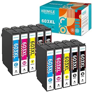 KEENKLE 10-Pack 603XL High Yield Compatible Multipack, 4-Colours Ink Cartridges, Replacement for Epson 603 XL for Workforce WF-2810 WF-2830 WF-2850 Expression Home XP-4105 XP-4100 XP-3105 XP-3100