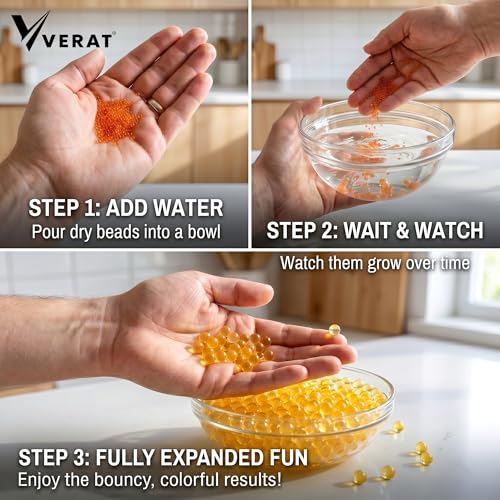 Image of Verat 2 Packet Gel Water Balls /Water Beads /Refill Water Bead /Gel Blaster Ammo /Water Balls for Gun /Gel Balls for Kids /Gel Blaster Balls in Bottle /7-8mm Non-Toxic Water Beads Gel Guns(20000 Orange)