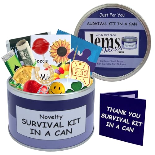 Thank You Survival Kit In A Can - Fun Novelty Gift For Men or Women Him or Her. Humorous Thank You Card & Present for A Neighbour Friend Teacher Work Colleague Wedding Guest. (Purple/Lilac)