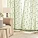 MIULEE Sage Green Sheer Curtains 2 Panels Embroidered Leaf Patterned Rod Pocket Floral Semi Sheer Faux Linen Window Curtains Drapes Set for Living Room Bedroom Dining Room, 52x84 Inches Long