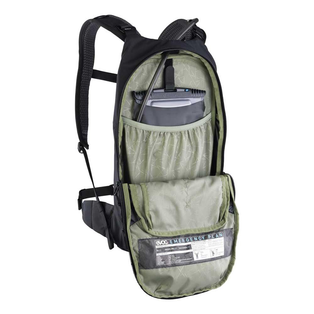 EVOC STAGE 6, Backpack (verstellbare Schultergurte durch BRACE LINK, AIR FLOW CONTACT SYSTEM, wählbar mit Trinkblase oder ohne, inkl. Werkzeugfach, One Size)