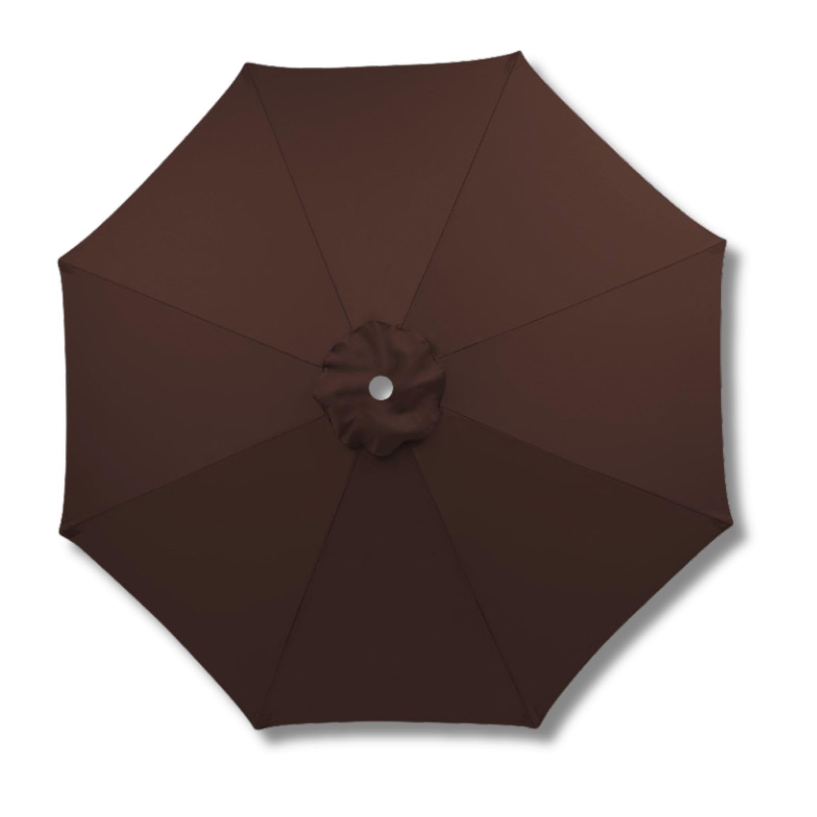 Patio Umbrella Replacement Canopy 7ft/8.2ft/10ft/11.5ft/13ft Outdoor Umbrella Replacement Top Cover for 8 Ribs UV Protective Parasol Fabric Cover for Market Table Backyard(Coffee,2m/6.6ft)