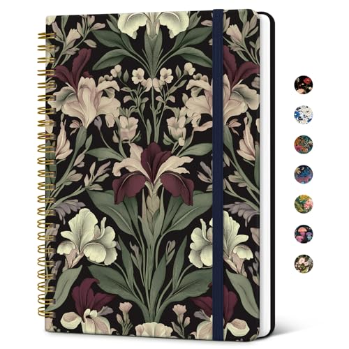 Image of Taja Spiral Lined Journal for Women, Pretty Hardcover Journal Notebook, A5