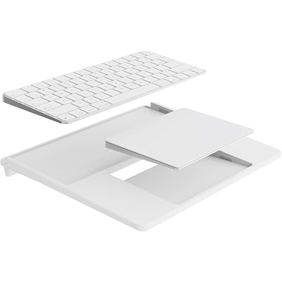 Harmony Tray Pro for Apple Magic Keyboard (No Numeric Keypad) and Magic Trackpad – Tray and Stand for Sleek and Organized Workspace, Ergonomic Wrist Rest