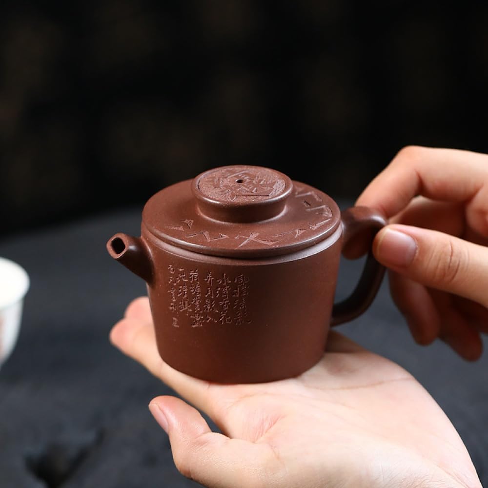 Tetera China de Arena Morada, Tetera Hecha a Mano de Barro Morado, Juego de té de Kung fu Divertido y Transparente