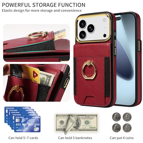 Coque iPhone 17 Pro portefeuille Asuwish avec support i17 2025 - 5