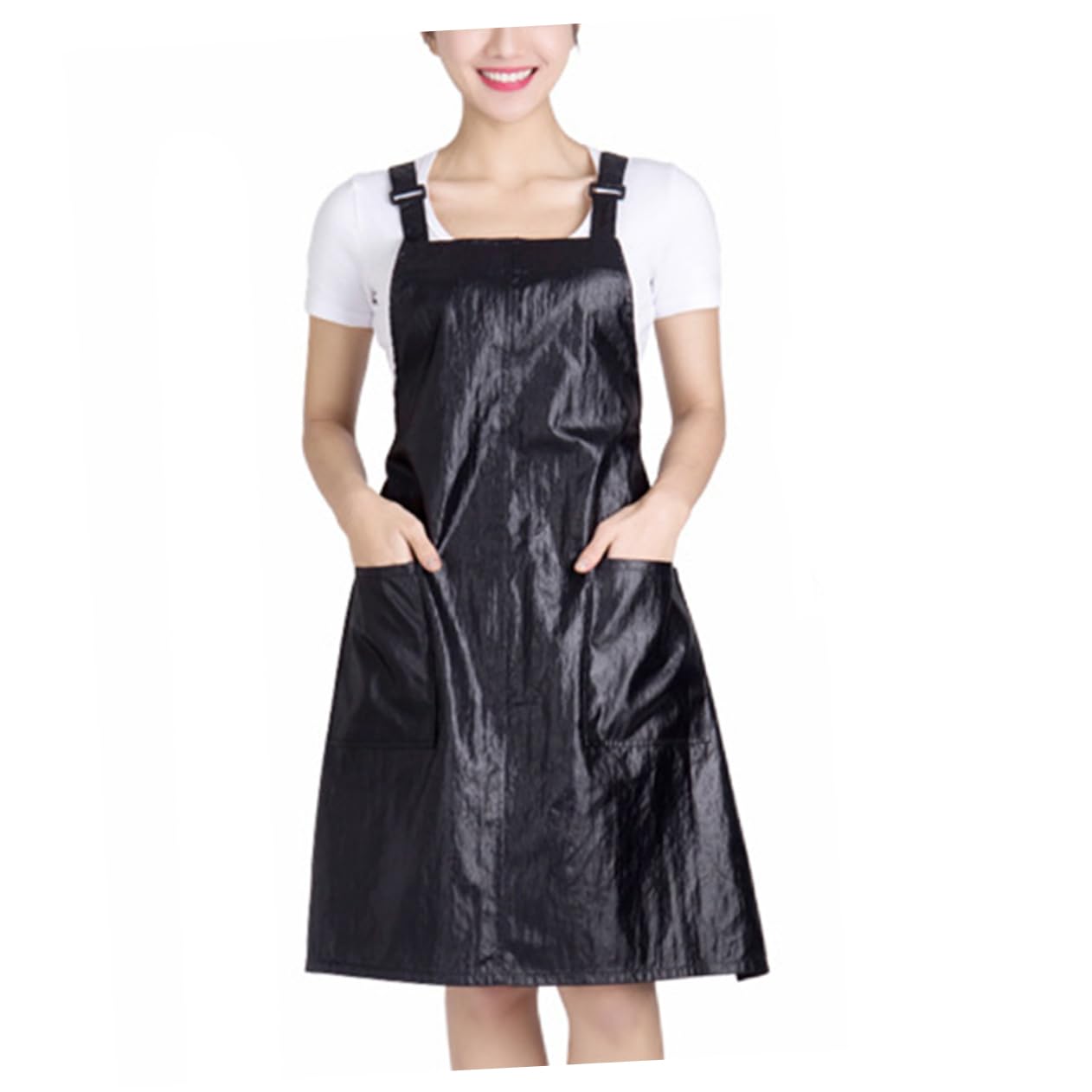 NULYLU Professional Waterproof Black Apron Pockets for Hair Stylist Salon Chef