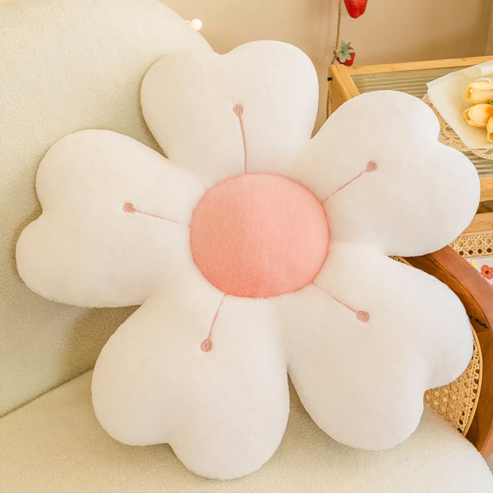 Cuscino A Forma Di Margherita 35 Cm - Morbido Cuscino Floreale Decorativo Per Divano, Camera Da Letto, Angolo Lettura - Colore Rosa