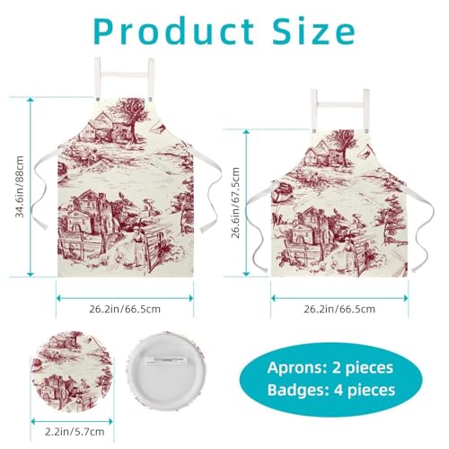 Lot de 2 tabliers de cuisine ajustables multicolores One Large - 2