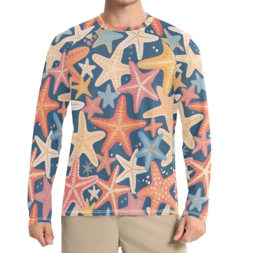 Camisas de natación elásticas para evitar quemaduras solares con diseño azul de estrellas