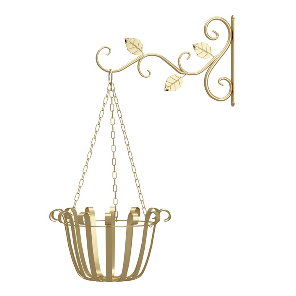 Staffa Per Piante Sospese In Ferro - Dorata, 25x21cm, Per Balconi E Giardino, Con Viti Incluse - Foto 6