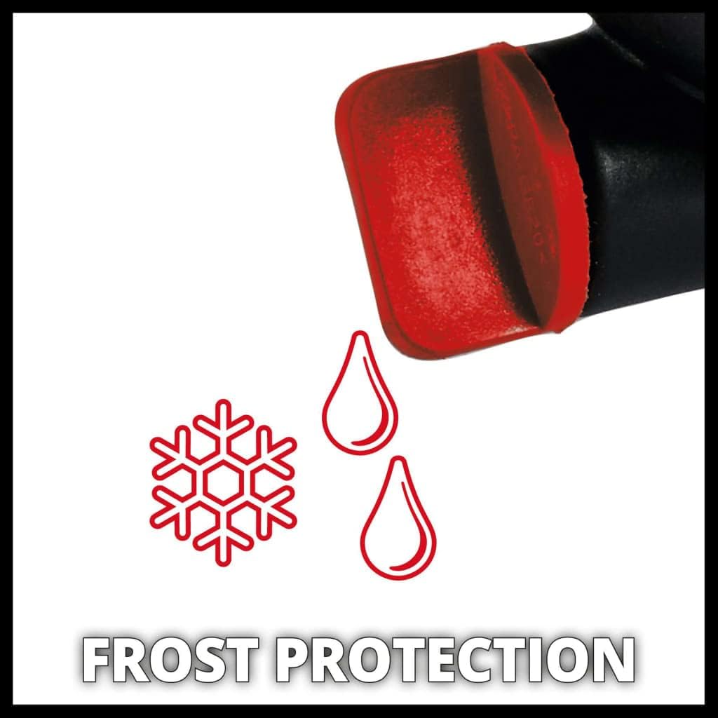 Close-up of the drainage screw on the Einhell AQUINNA 36/30 pump, indicating frost protection feature.