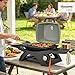 Outsunny Gasgrill 3,3 KW Tragbarer Tischgrill mit 1 Brenner klappbar Seitentischen Gusseisen Grillroste herausnehmbar Fettauffangschale Thermometer Haken, Tischgasgrill BBQ Grill für Garten Balkon