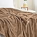KMUSET Brown Fleece Throw Blanket for Couch - Warm Cozy Soft Lightweight Blankets All Seasons Suitable 50 x 60 inches