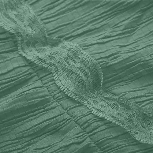 Robe gothique décontractée vert armée avec cordon de serrage pour l'été - 4
