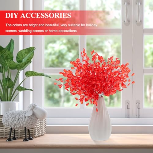 Cuentas de flores acrílicas rojas para evitar que tus tocados y ramos pierdan forma 6
