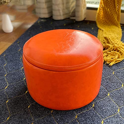 【Orange】 オットマン Amazon.com: Multifunctional Leather Storage Ottoman Footrest