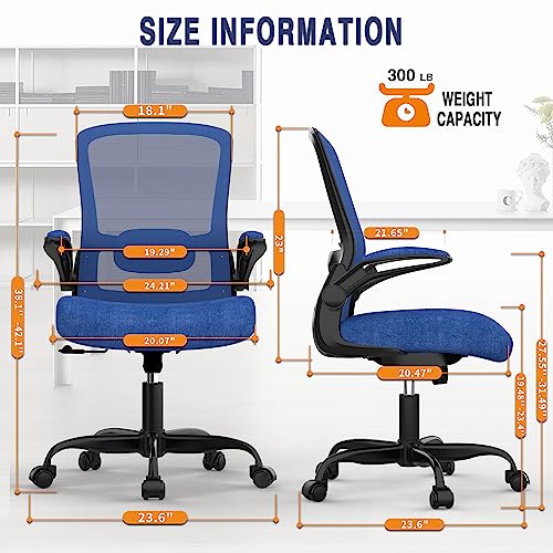 Office Chair, Ergonomic Desk Chair With Adjustable Lumbar Support, High Back Mesh Computer Chair With Flip-Up Armrests-Bifma Passed Task Chairs, Executive Chair For Home Office #TOP6