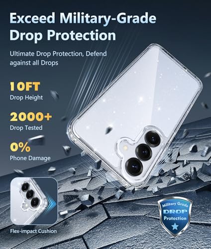 Image of FNTCASE for Samsung Galaxy S25-Plus Case Clear Anti Yellowing Phonecase | Military Grade Drop Protection, Rugged Shockproof, Protective Bumper, Slim Transparent Phone Cell Cover