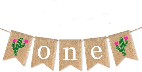 Cartel de cactus para silla alta para primer cumpleaños, guirnalda de primer cumpleaños para silla alta Hawaii ONE, decoración de fiesta de verano,
