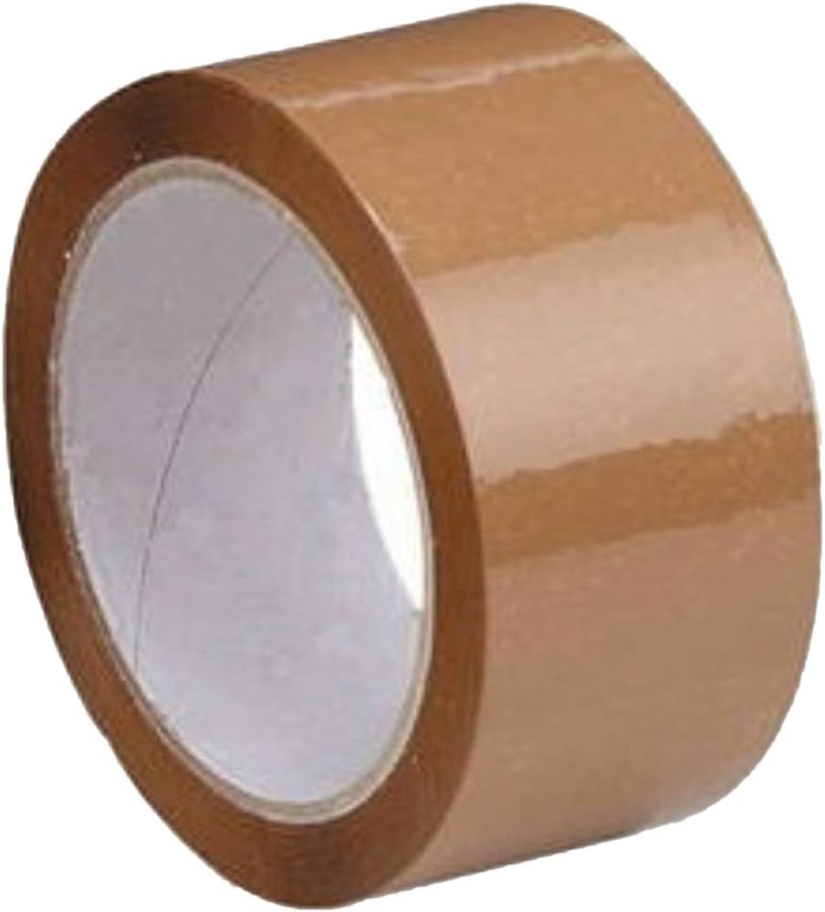 Vendo 40micron Self Adhesive Brown BOPP Packaging Tape 1/2inch x 65mtrs Pack of 6 Bamboo.
